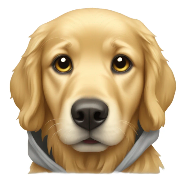 Golden retriever wearing a hoodie sticker