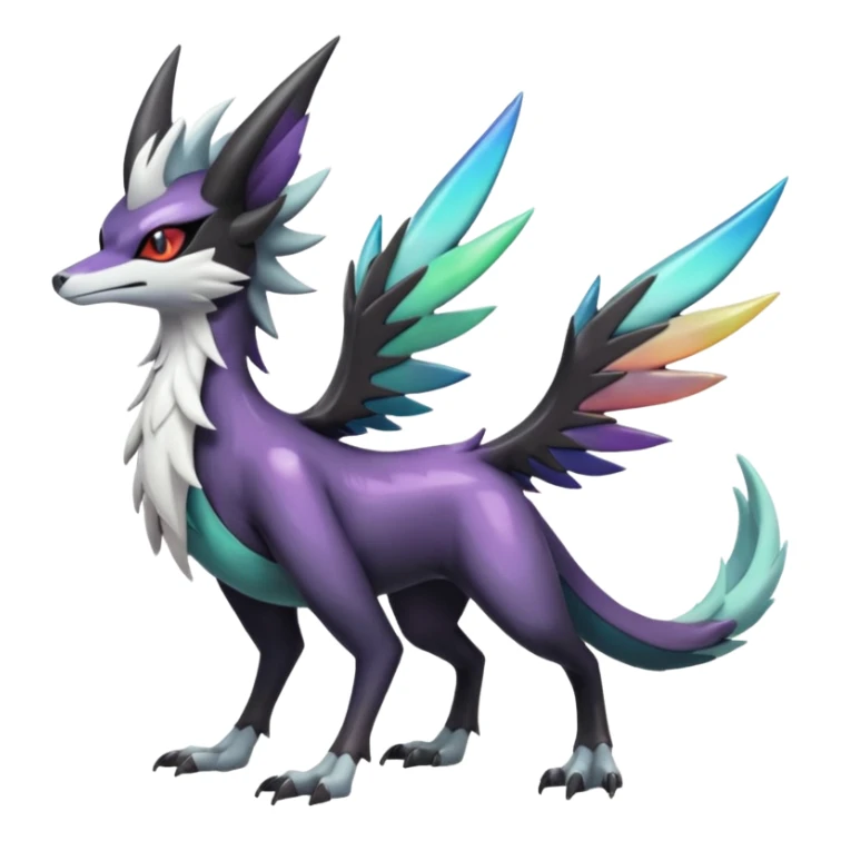Shiny Noivern-Mightyena-Silvally-Fakémon-hybrid-creature (full body)  sticker
