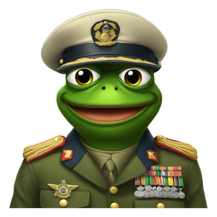 pepe wearing a military outfit sticker