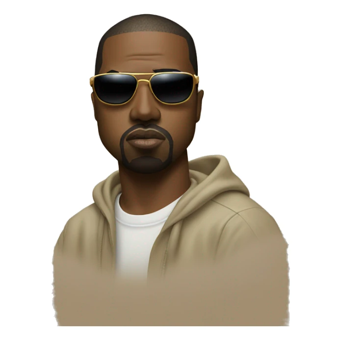 Kanye west with a joint in his mouth and sunglasses on sticker