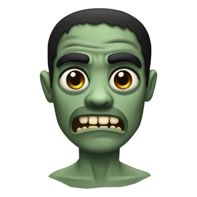 zumbi black hair and black eyes sticker