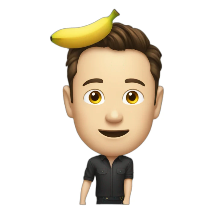 Elon musk pointing a banana at his head sticker