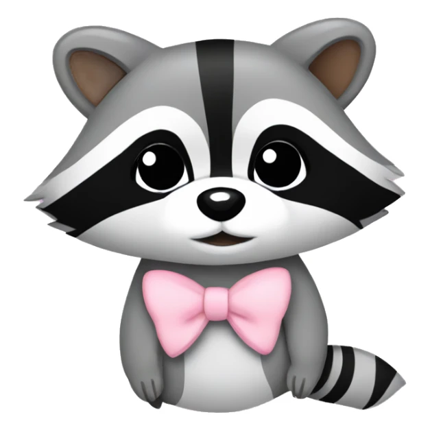 Raccoon with a light pink bow sticker