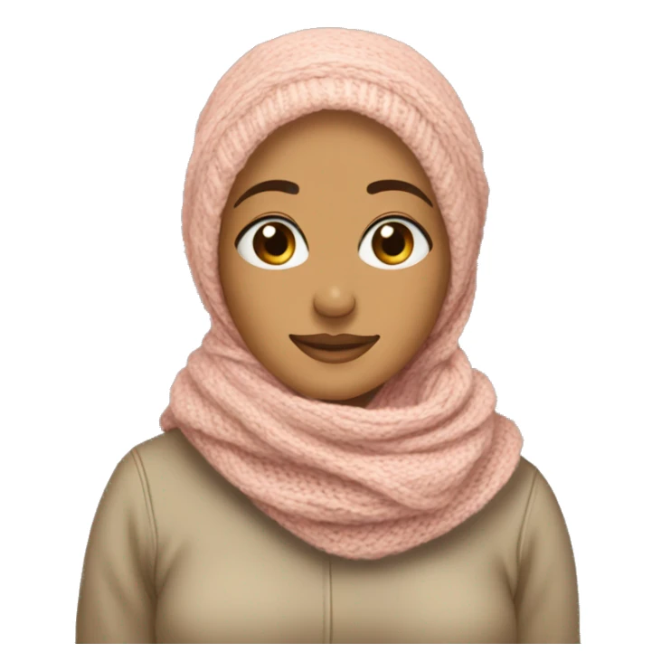 Slightly tanned hijabi with a beanie and a cozy knitted scarf sticker