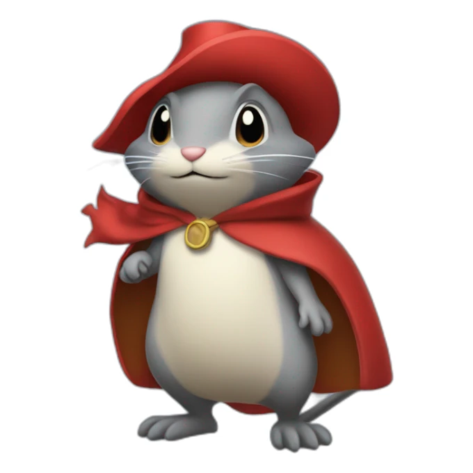 daroach (the kirby character which is a grey rat with a  red cape & tophat) sticker