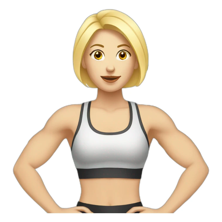 blond white skin woman in gym sticker