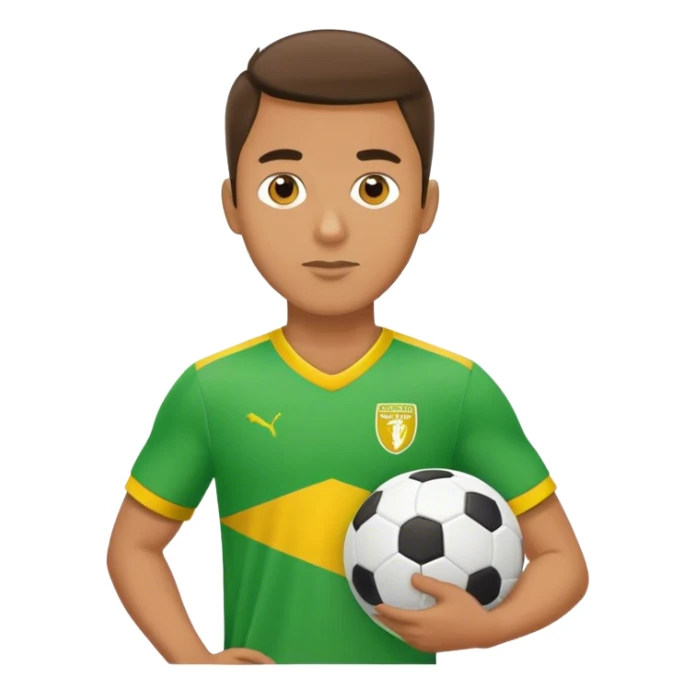 Man with green and yellow football shirt sticker