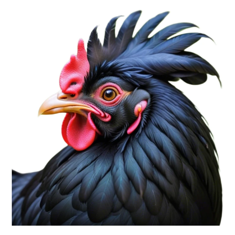 Meme-Worthy Cute Sleeping Black Rooster Portrait Emoji, Head resting peacefully with a contented smile, showcasing a robust build and a luxuriously soft pure black plumage, eyes shut in a serene, restful nap, Simplified yet hilariously adorable features, highly detailed, glowing with a soft, drowsy light, high shine, relaxed and utterly lovable, stylized with an air of playful laziness, bright and heartwarming, soft glowing outline, capturing the essence of a comically sleepy rooster, so meme-worthy it feels like it could instantly become the next viral sensation of adorable slumber! sticker