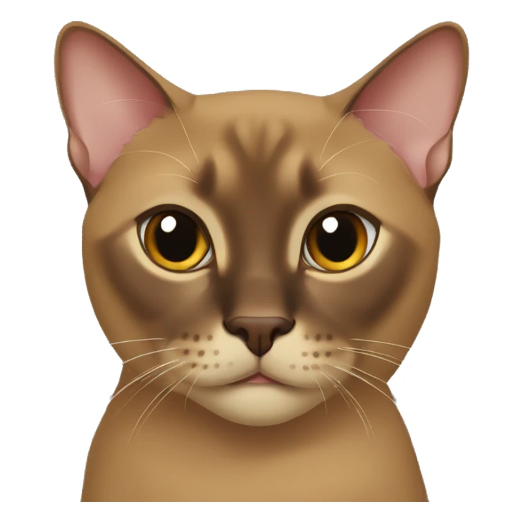 brown Burmese cat (portrait, iOS 17 style, happy) sticker