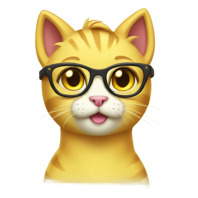 Yellow cat my little pony with glasses  sticker