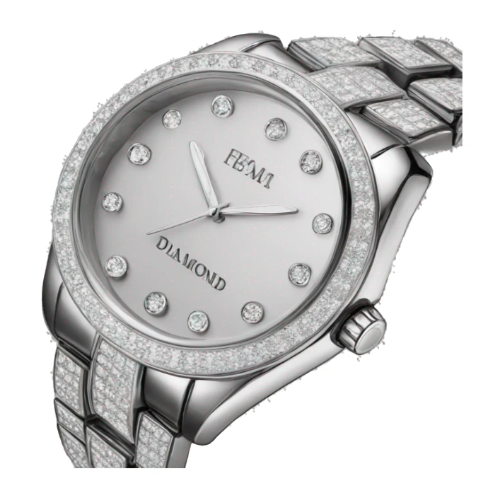 Diamond watch on wrist black skin color  sticker
