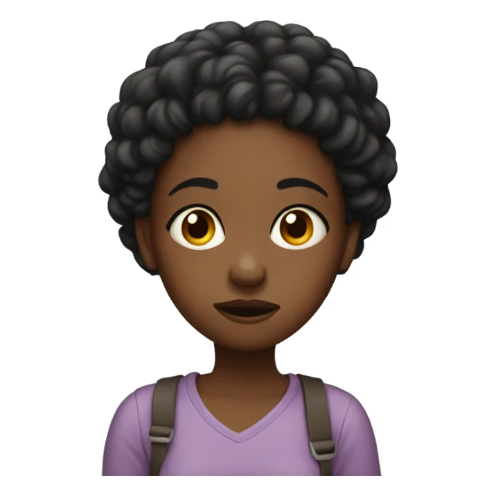 black girl with confused face sticker