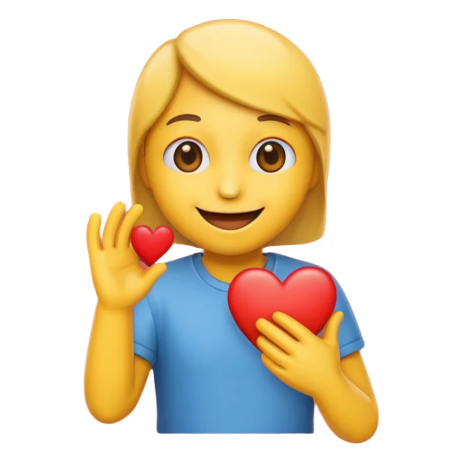 emoji holding red heart sticker