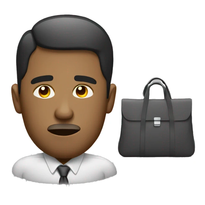 tired office worker with bags under his eyes sticker