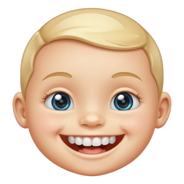 a smiling baby with teeth made of diamonds sticker