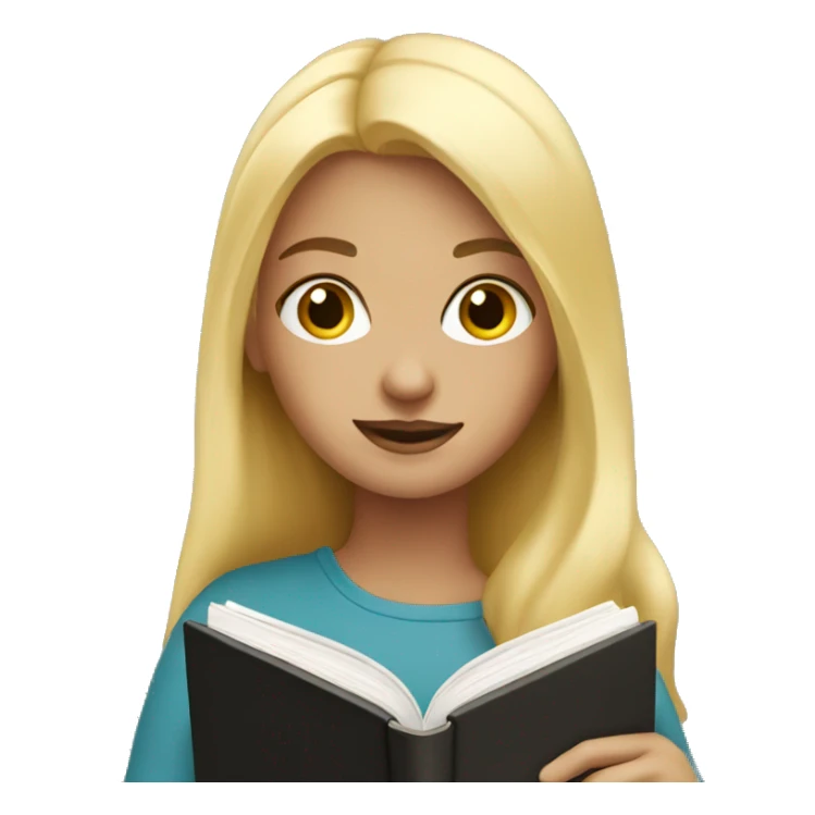 Blonde Girl with a Book sticker