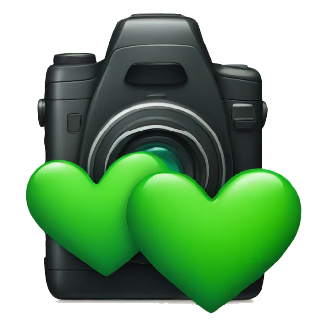 Black and green hearts with camera sticker