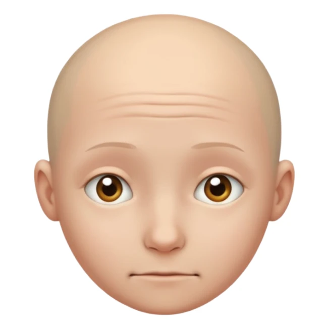 shy no hair circle face  sticker
