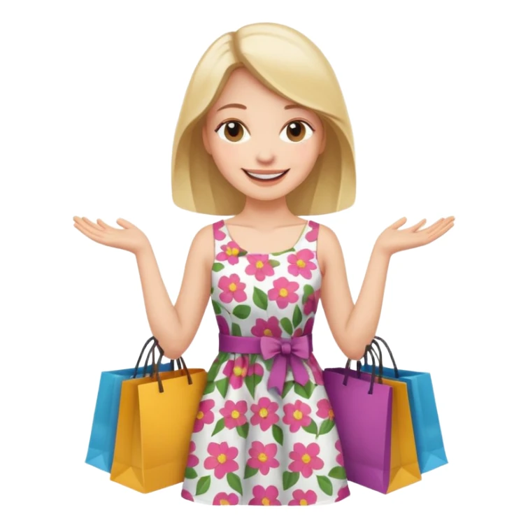 woman with cart sticker