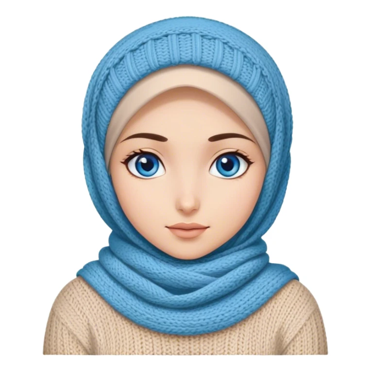 Turkish beautiful finish Konya girl blue eyes with hijab and knited sticker