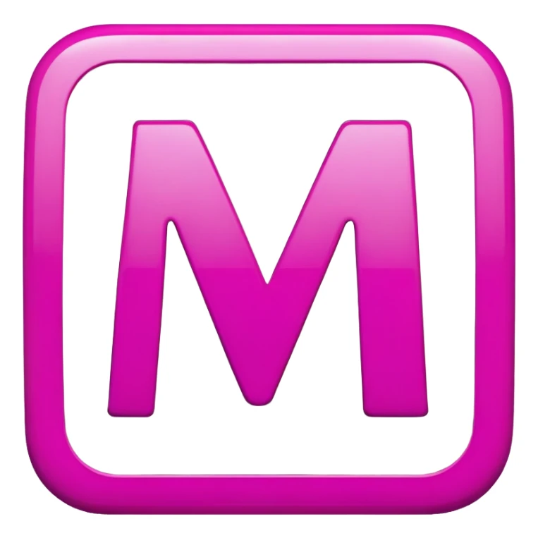 Letter M in magenta color sticker