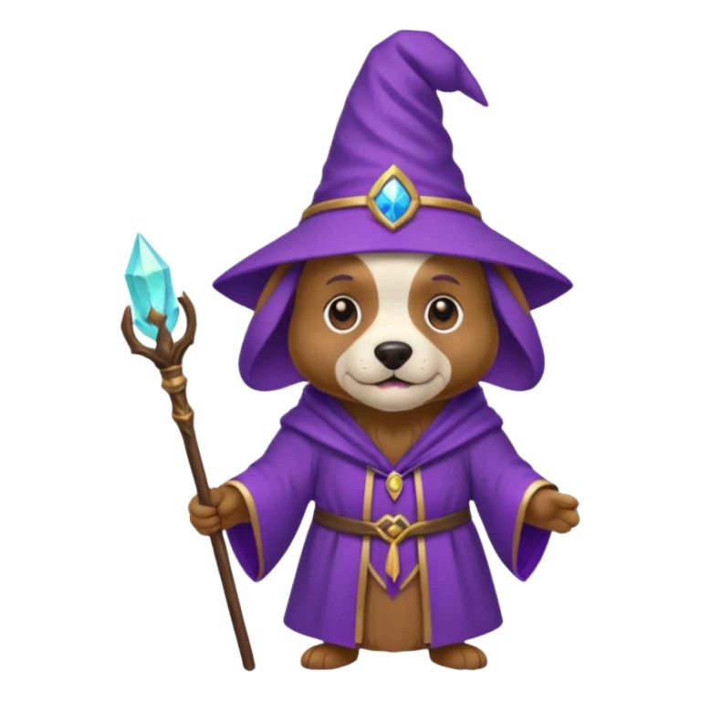 Dog wizard sticker