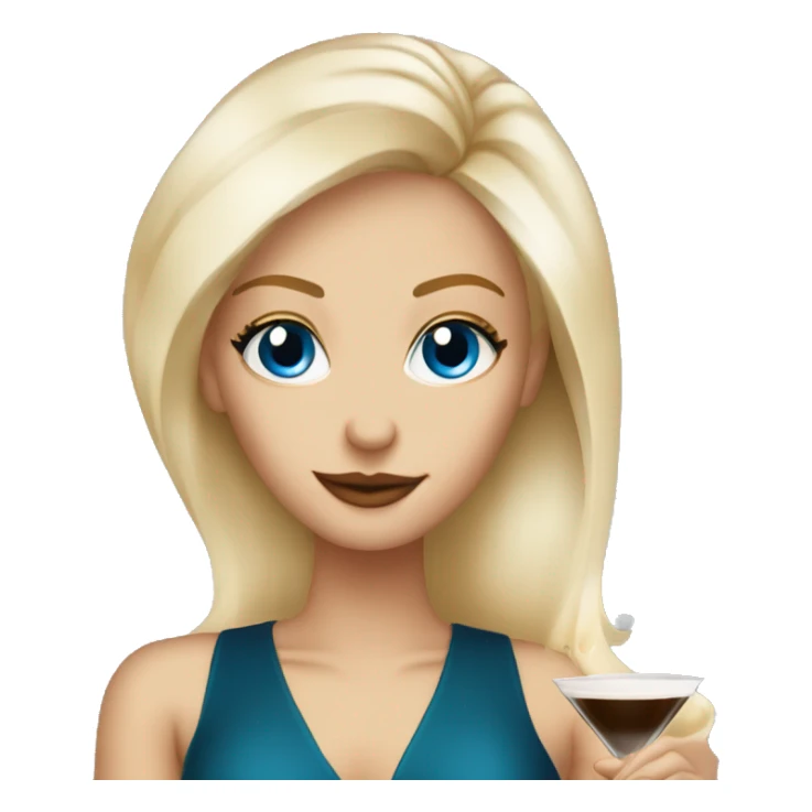 blonde blue eyed girl with espresso martini  sticker