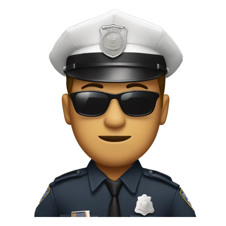 White Police officer wearing sunglasses  sticker