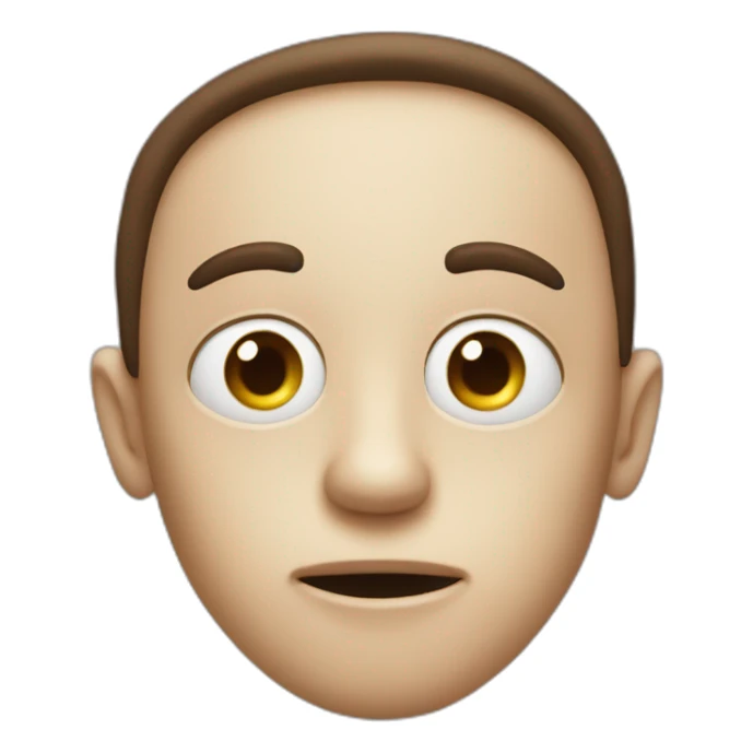 face plam ungenred humman with very big eyes sticker