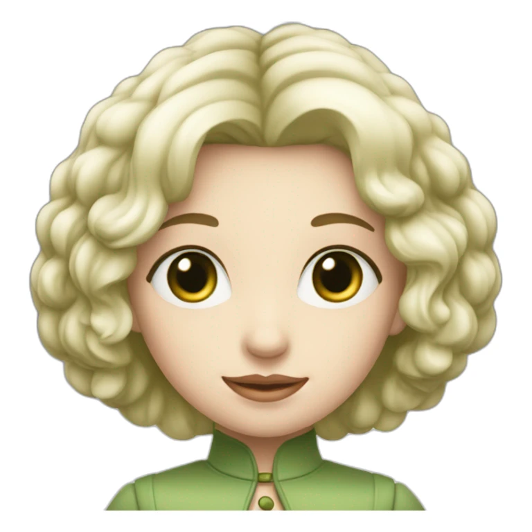 Fille blanche châtain yeux vert kaki sticker