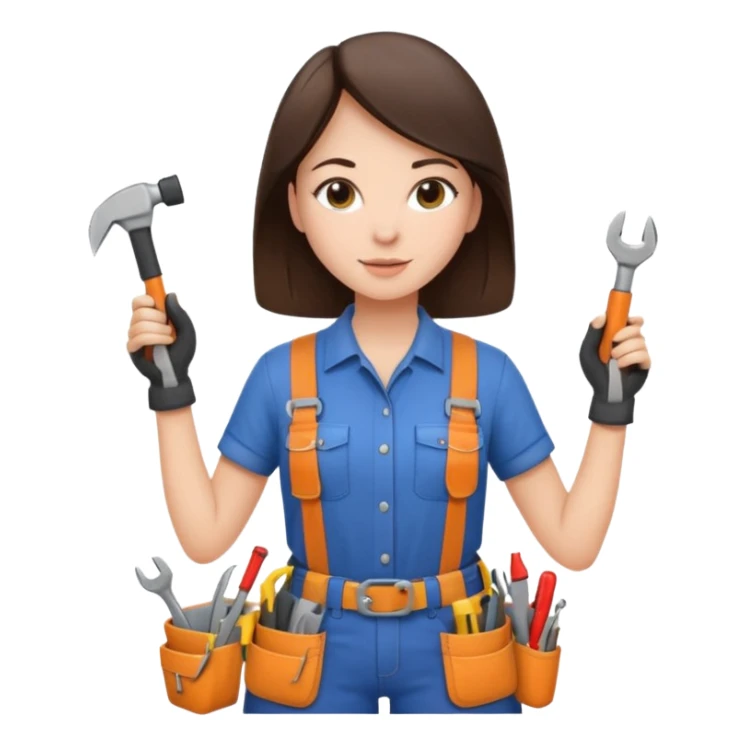 brunette girl renovating her apartment sticker