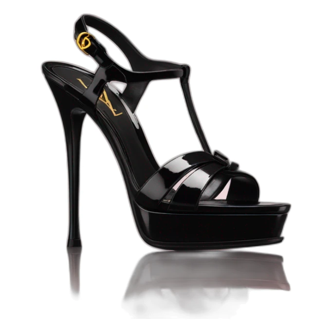 Ysl TRIBUTE heel SANDAL black PATENT LEATHER sticker