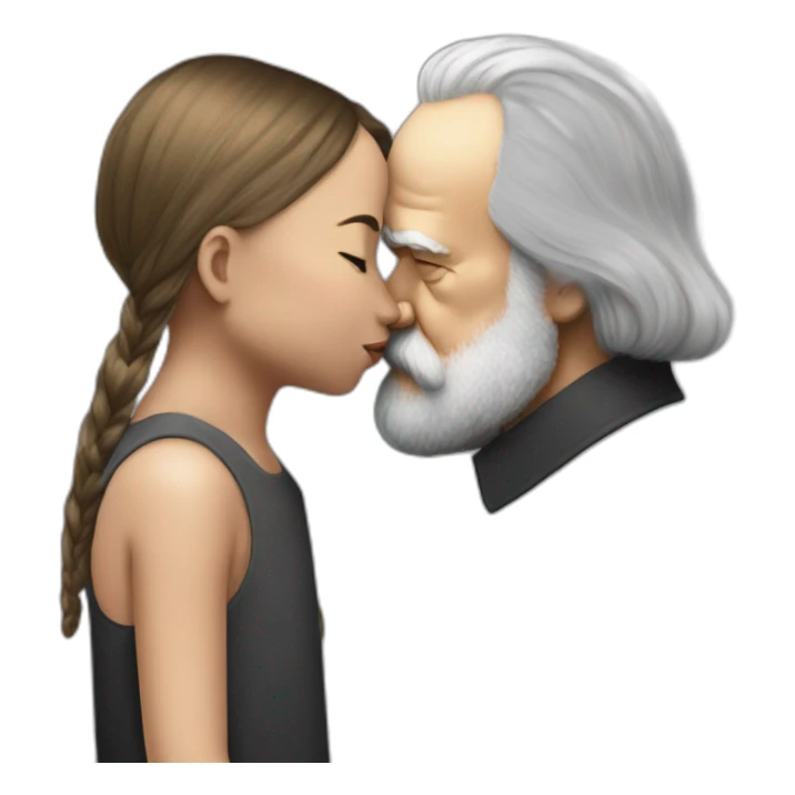 karl marx kisses the greta thunberg sticker