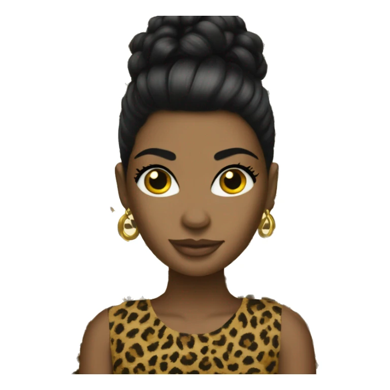 black hair diva leopard print sticker