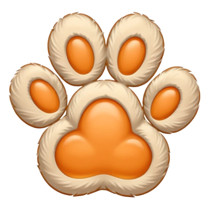 a very light pale pastel orange #FFDBBB pawprint sticker