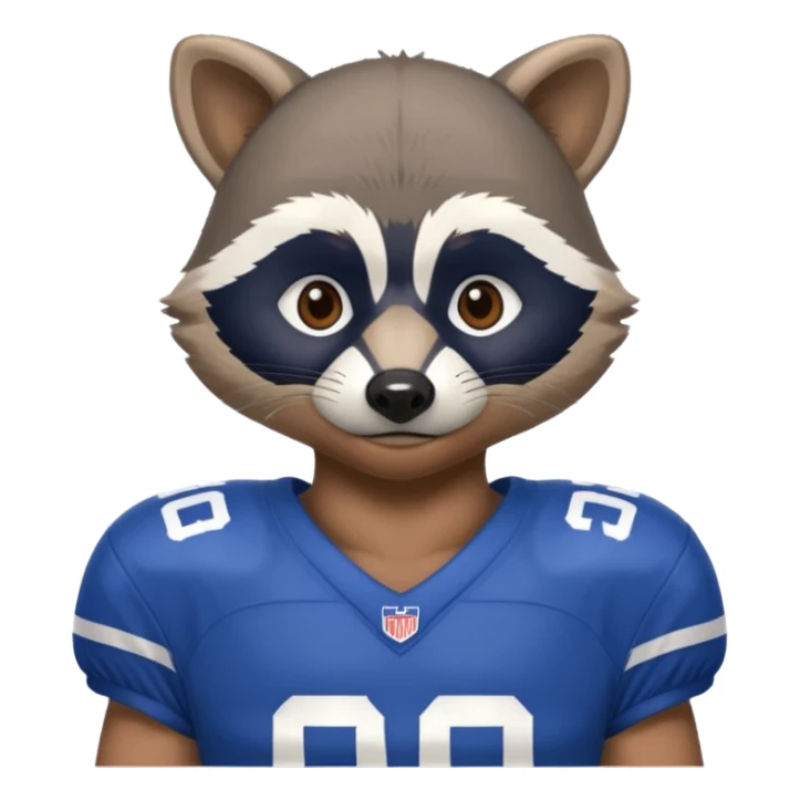 american football player raccoon blue sticker