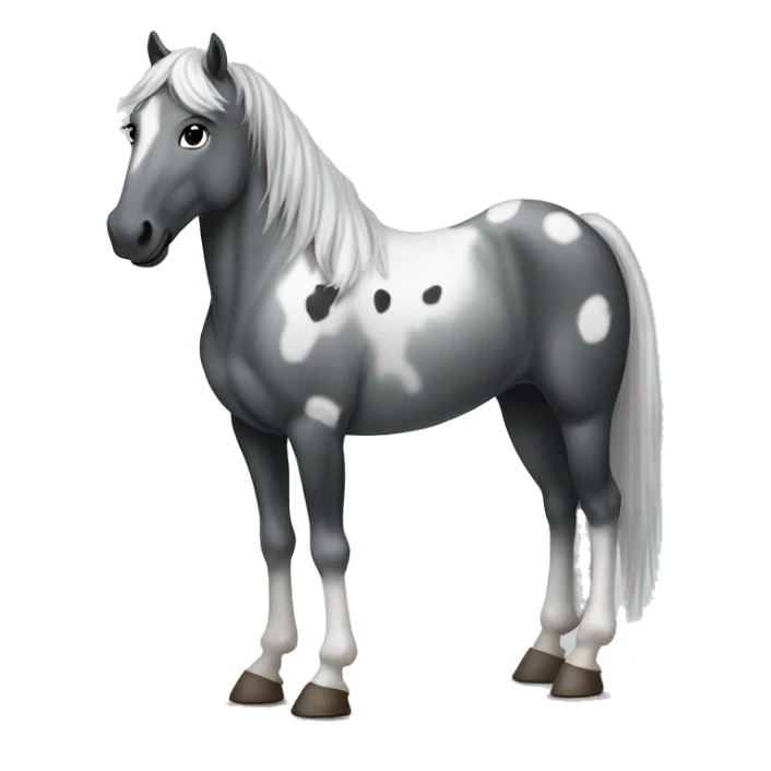 Horse with White, grey, and black little ombré spots standing up sticker