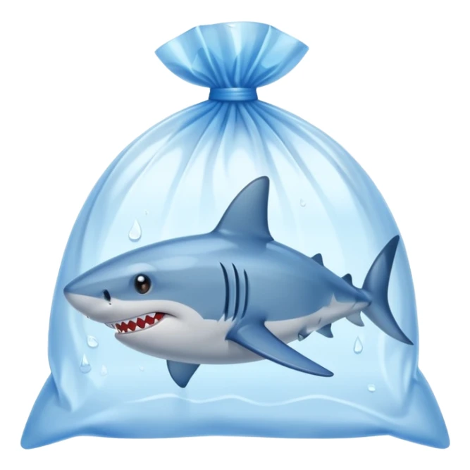 shark in plastic bag sticker