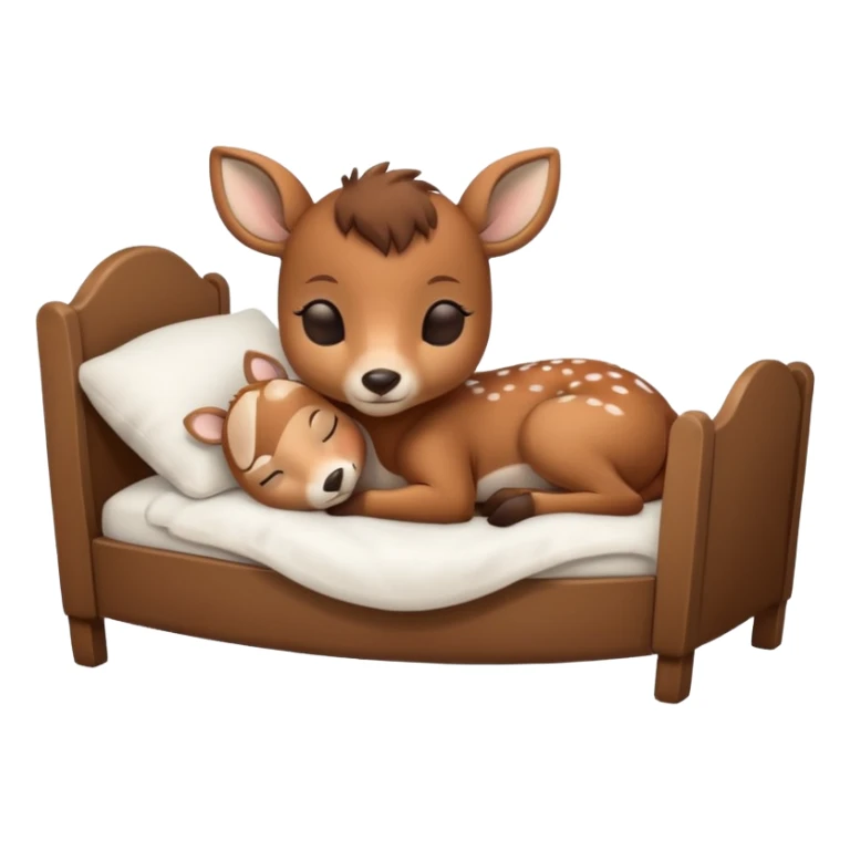 Cute Baby Deer Sleeping in Bed sticker