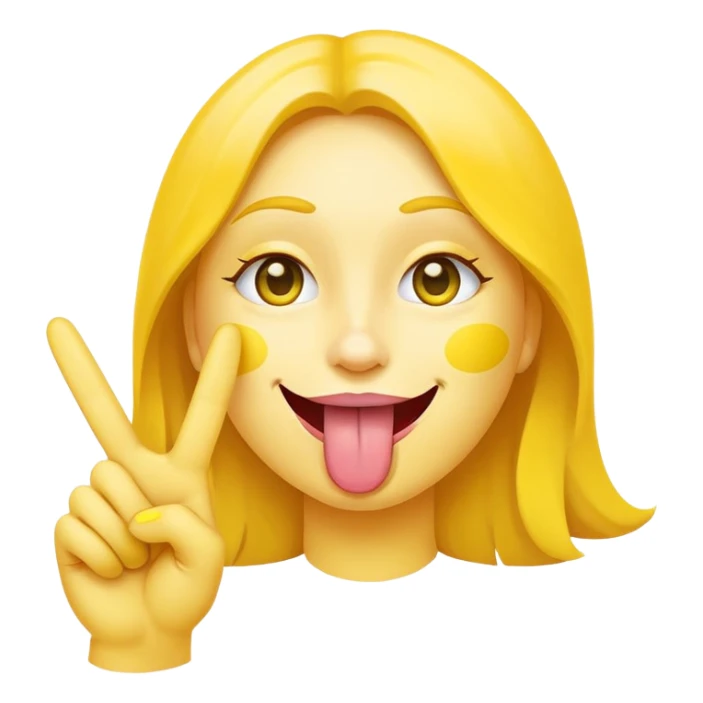 Smiley sticking his toung out with a peace sticker