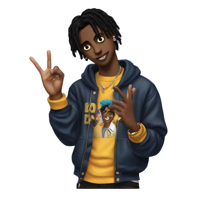 playboi carti with yvl hand sign sticker