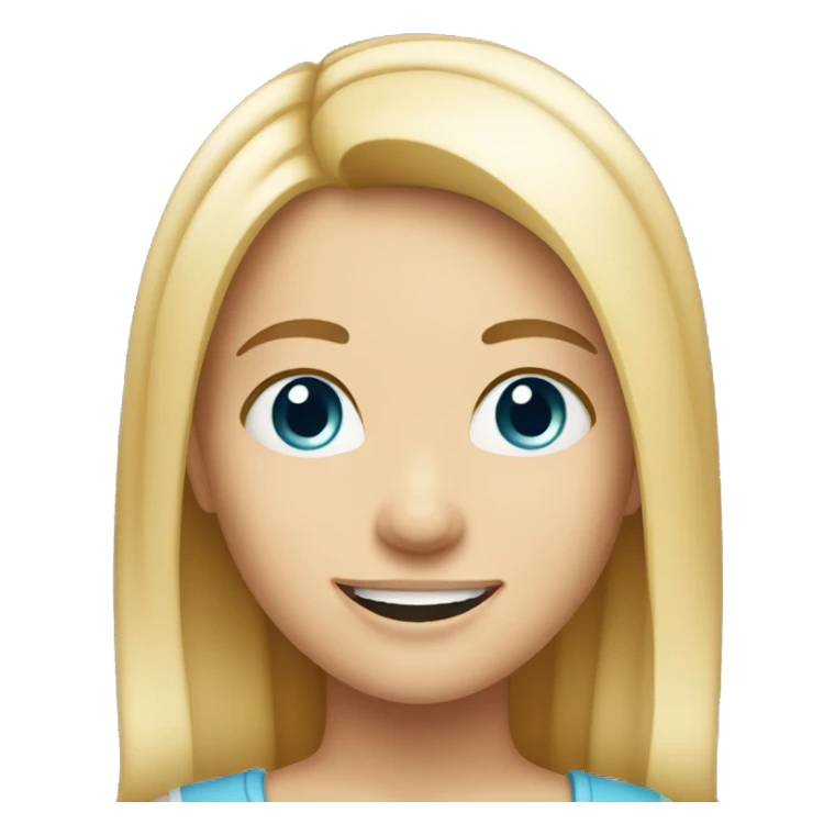 smiling girl with blond hair and grey eyes sticker