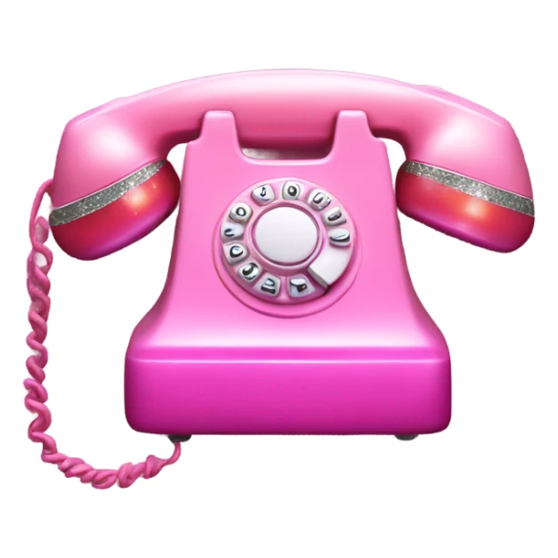 Pink ombre retro phone with glitter  sticker