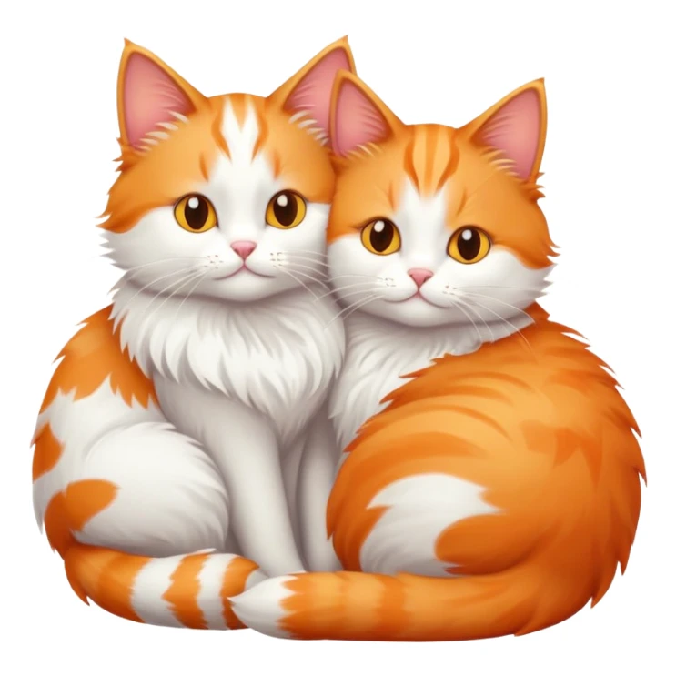Two cat orange and white cat in love sticker