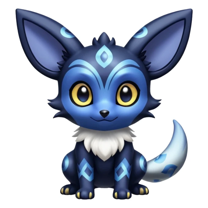 Shiny Cute Adorable Umbreon-Noibat-Meowstic-Hybrid-Creature with pattern-markings sticker