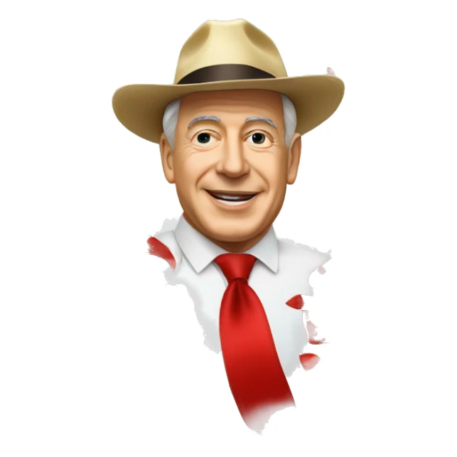 Binyamin Netanyaou avec des confettis et un chapeau rouge  sticker