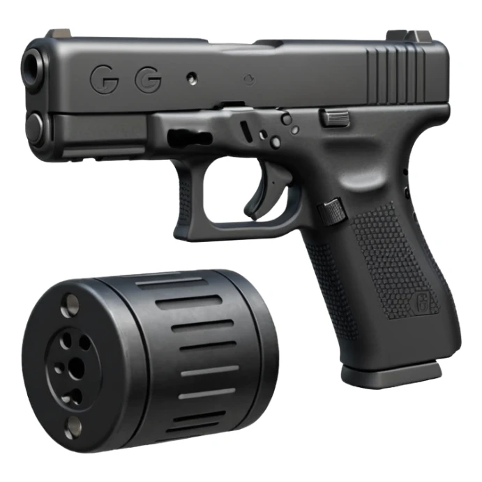 Gen 5 glock 19, with a button, beam, and a 100 round drum (Like this:<img src="https://i.redd.it/48bgjbtj89f51.jpg" alt="Glock 19 : r/Glocks"/>) sticker