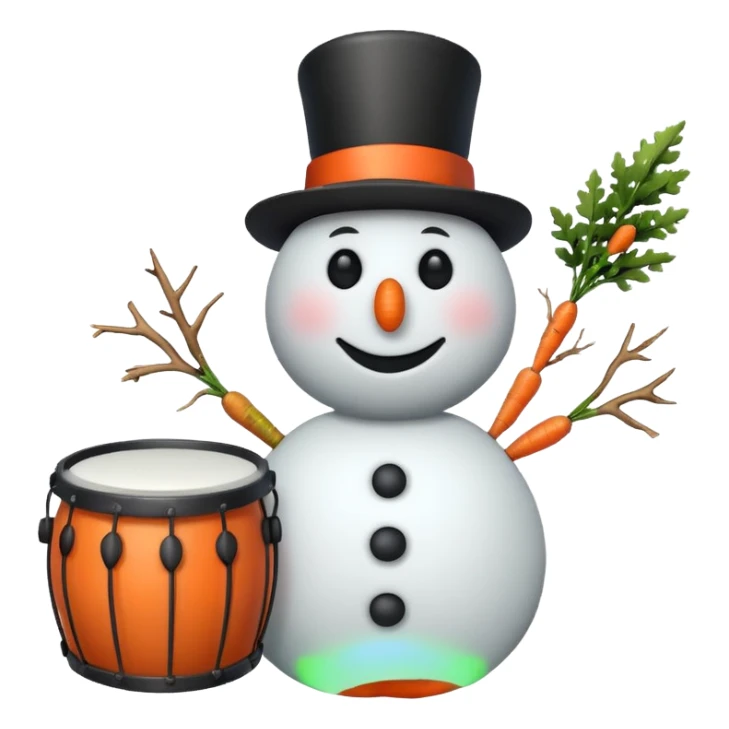 Snowman with Musical Instrument drum sticker