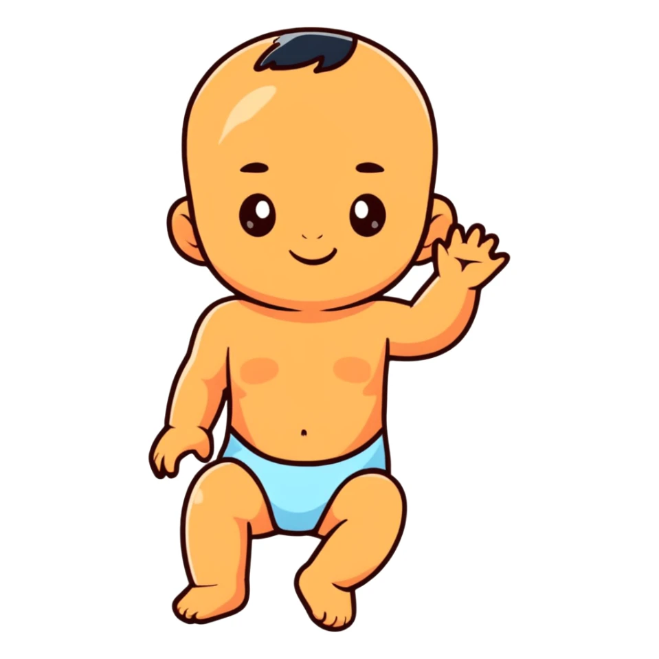full body tanned baby sticker