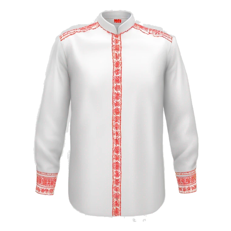 Shirt 👚 vyshyvanka, white with red embodiary sticker